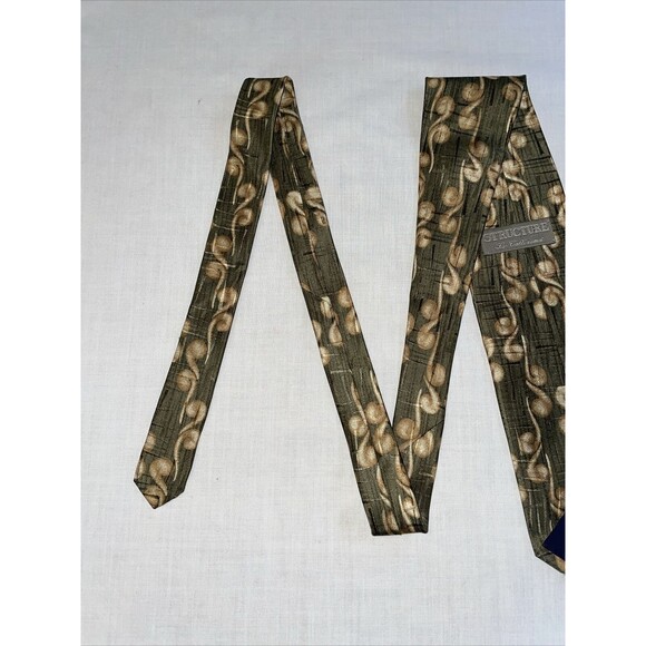 Structure Men’s Dress Tie Size 55” Green Geometric Silk Business Formal - Picture 11 of 12